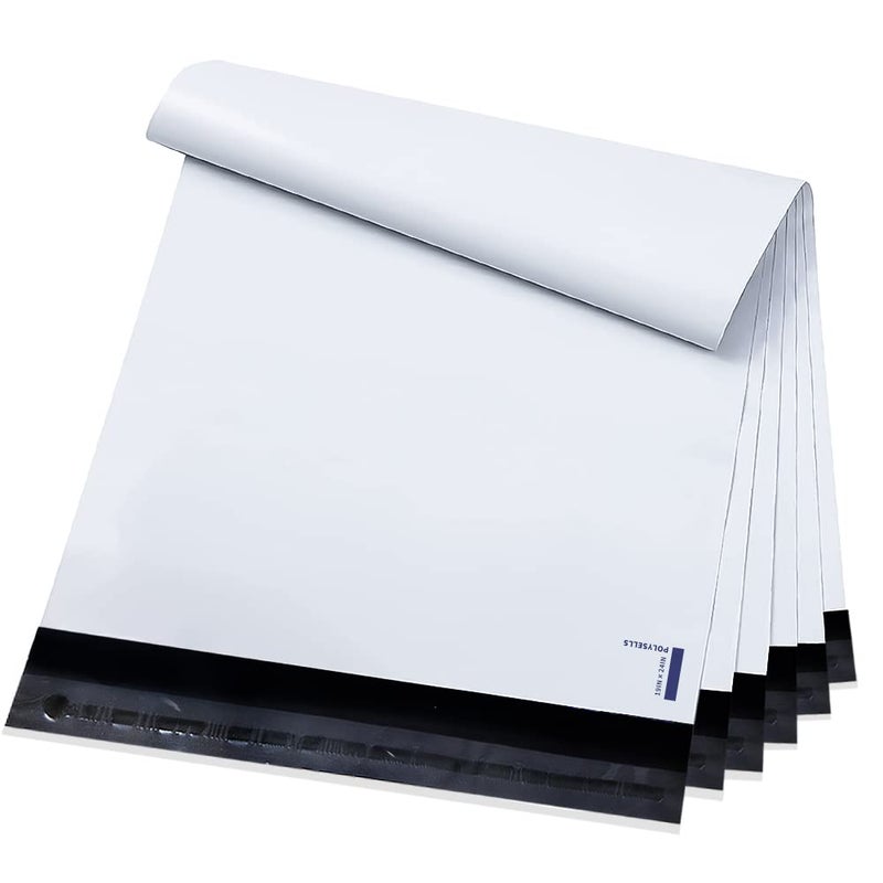 POLYSELLS 100 Pack 19x24 Inch White Poly Mailers Shipping Envelopes, Strong Adhesive Sealing, Waterproof, and Tear-resistant Postal Mailing Bags for Clothing, Books, and Accessories - Image 1